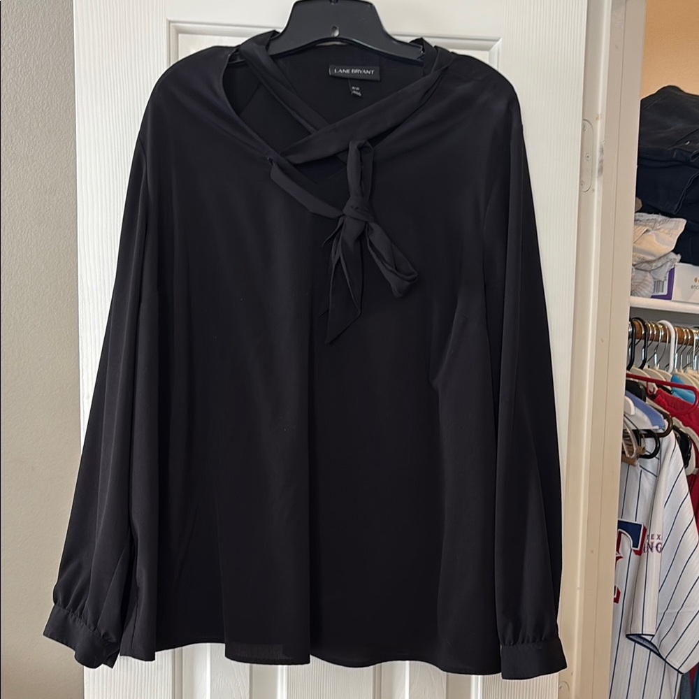 Lane Bryant Black Relaxed Sailor Collar Blouse